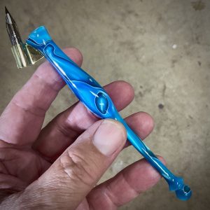 "Sweet Baby Blue" Acrylic Oblique, handmade professional calligraphy pen