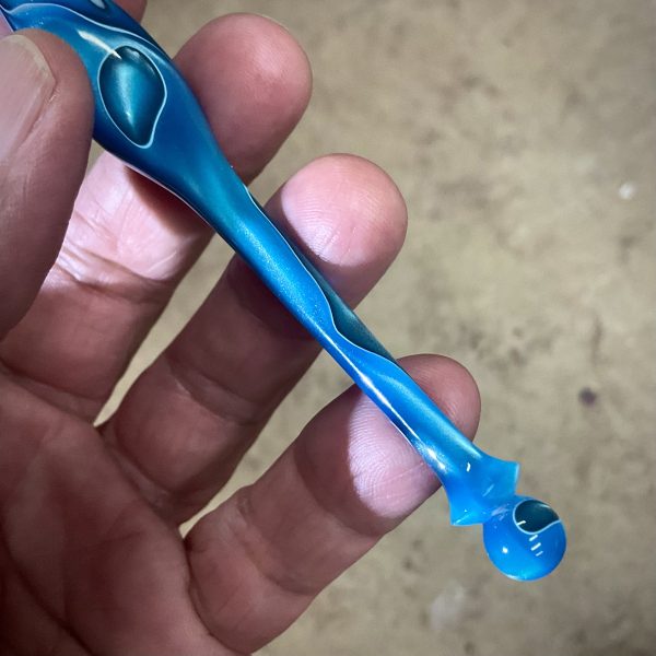 "Sweet Baby Blue" Acrylic Oblique, handmade professional calligraphy pen - Image 4