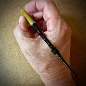 Metallic Gold & "Ribbed" Ebony handle