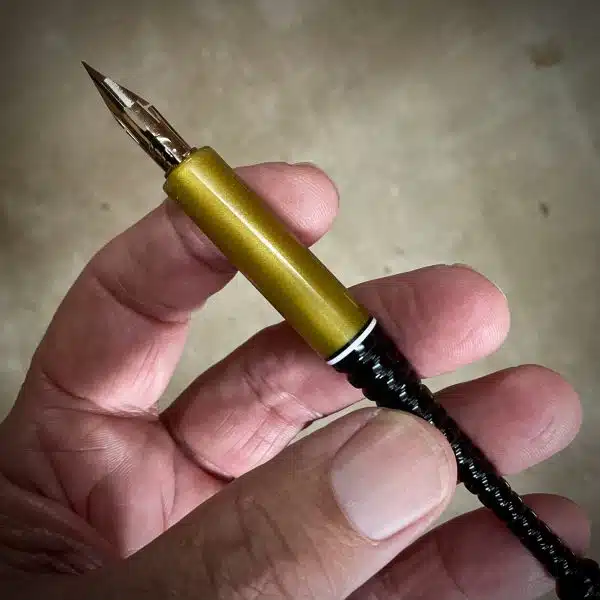 Metallic Gold & "Ribbed" Ebony handle - Image 2